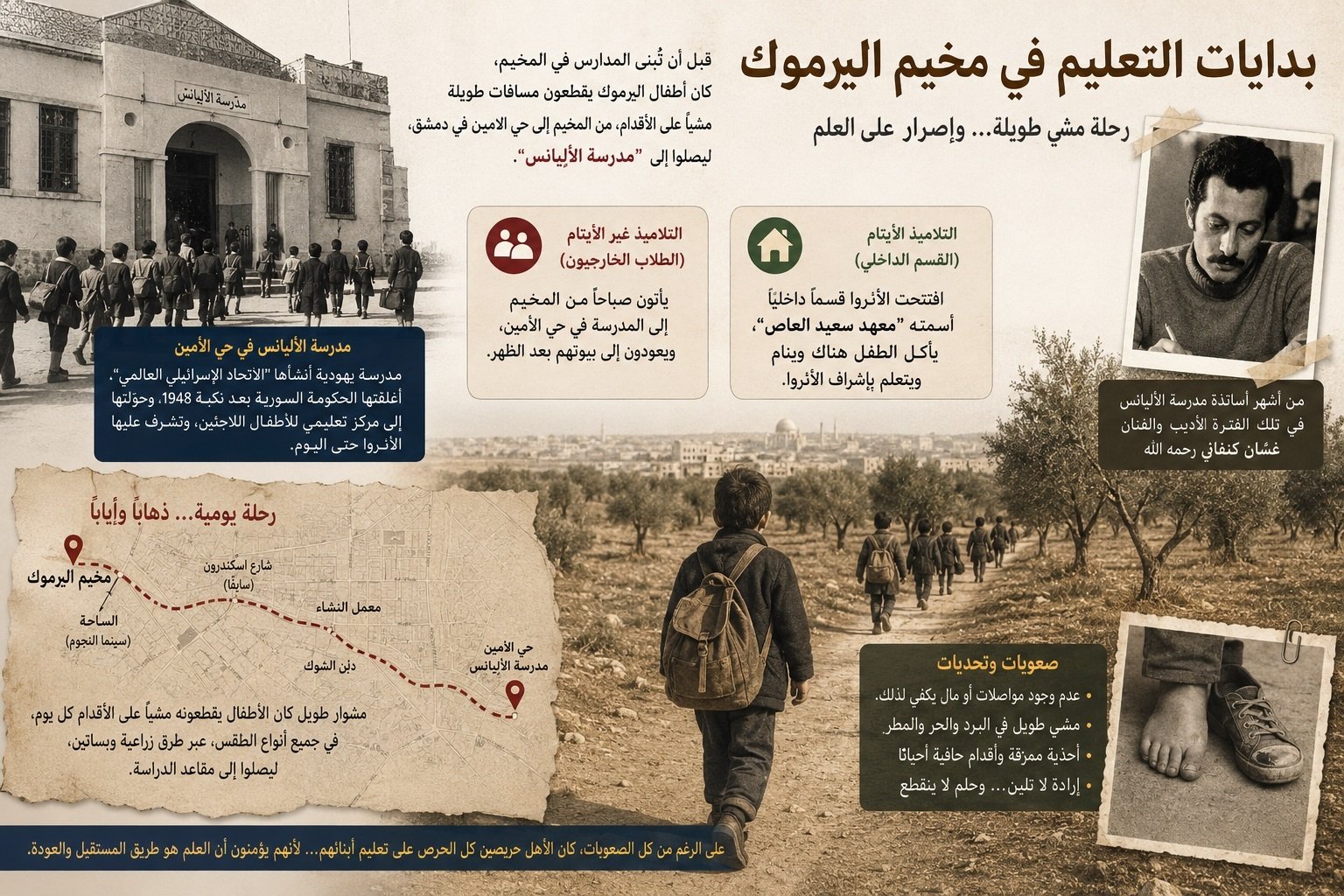 المرحلة المبكرة جداً للتعليم في مخيم اليرموك  | موسوعة القرى الفلسطينية