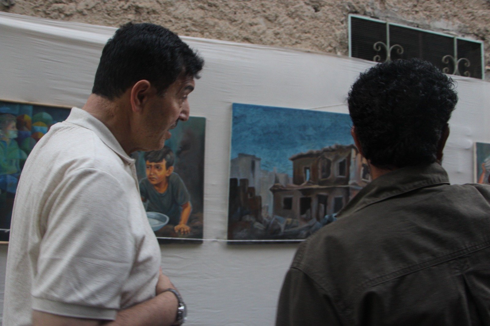 موسوعة المخيمات الفلسطينية تزور معرض: غزة يا جرحنا المفتوح، للفنان التشكيلي علي جروان ولمؤسسة كوشان، بعدسة لين محمد